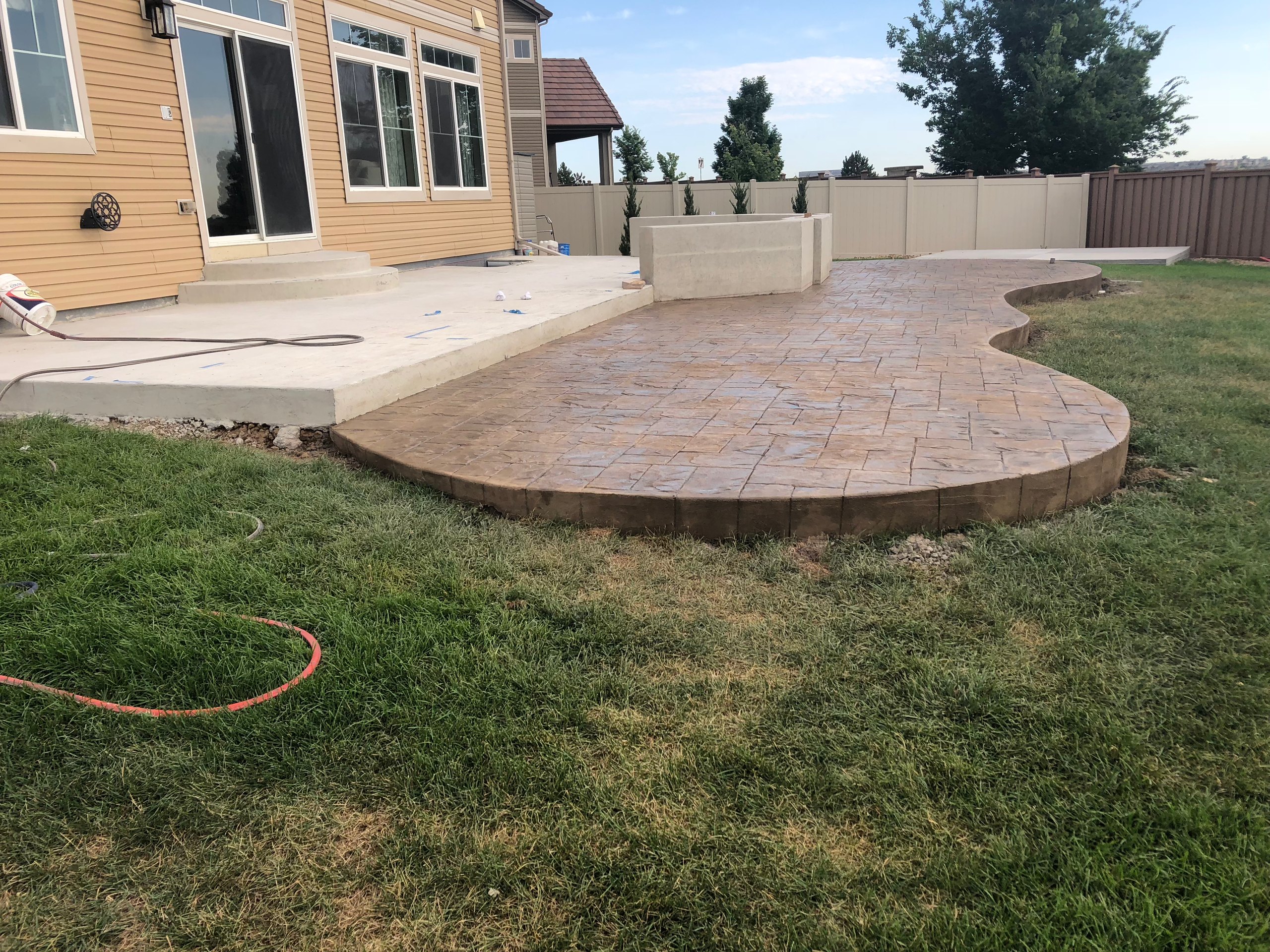 Outdoor landscaping and hardscape project