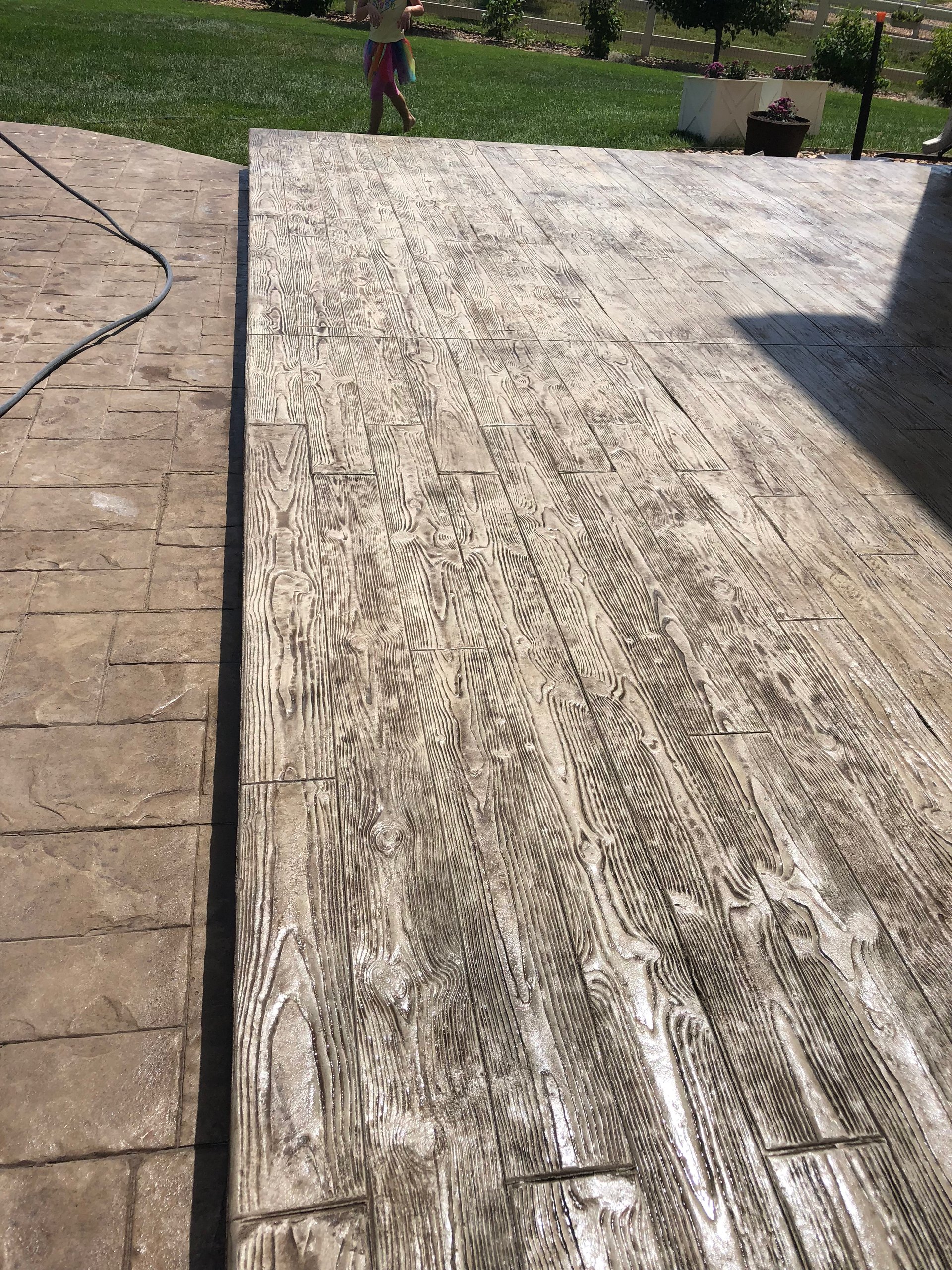 Stamped concrete patio project
